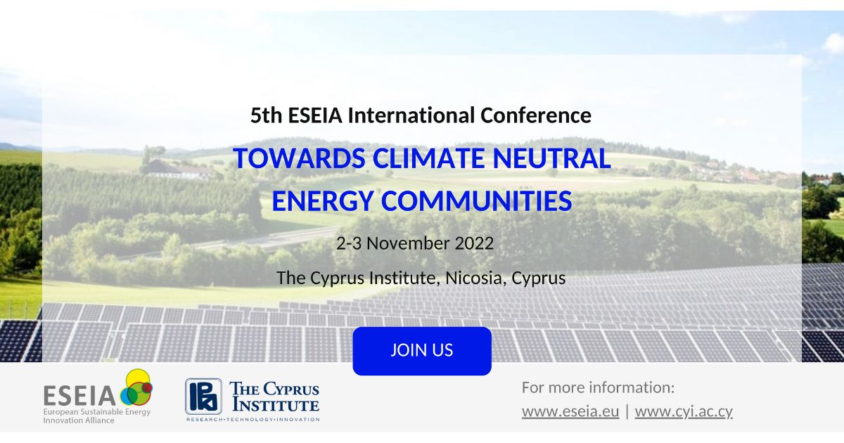 5th ESEIA International Conference: Towards Climate Neutral Energy Communities