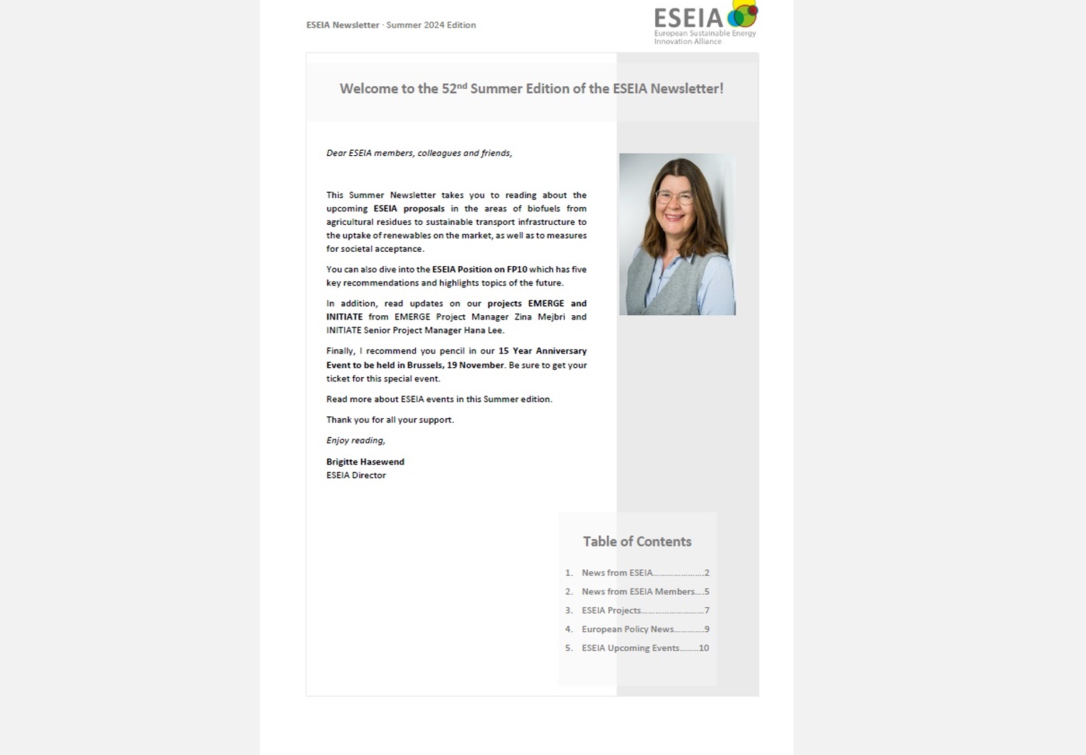 THE SUMMER 2024 EDITION OF THE ESEIA NEWSLETTER IS OUT NOW!