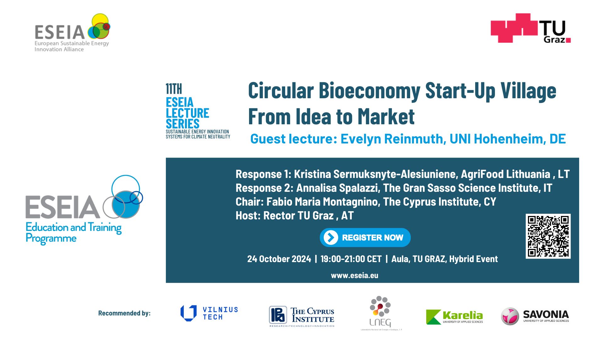 11th ESEIA Lecture Series Overview: Circular Bioeconomy Start-Up Villages – From Idea to Market