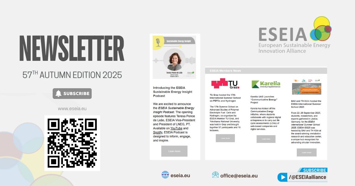 Announcing the ESEIA Autumn Newsletter 2025
